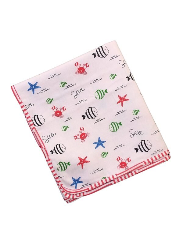 Soft Cotton Baby Blanket – Lightweight, Reversible, Newborns.