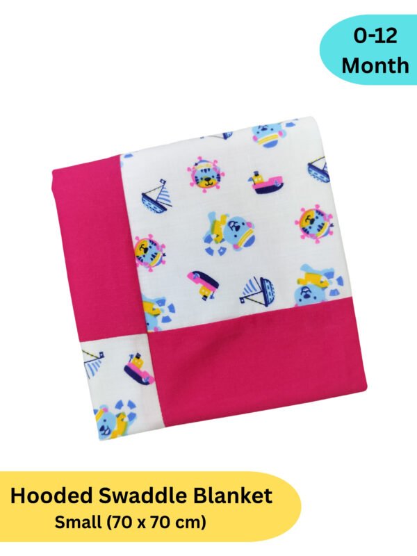 Hooded Cotton Baby Blanket for Newborns (0-12 months) - Image 3