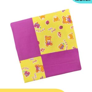 Hooded Cotton Baby Blanket for Newborns (0-12 months) – Purple-Yellow