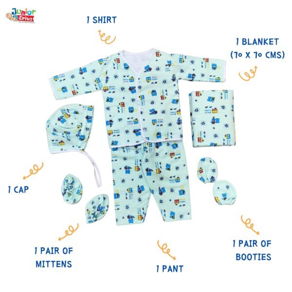 Cotton Baby Clothing Set – 6 Piece Newborn Outfit - Image 5