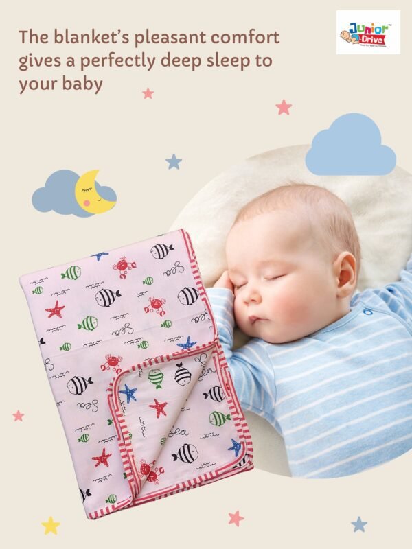 Soft Cotton Baby Blanket – Lightweight, Reversible, Newborns. - Image 4