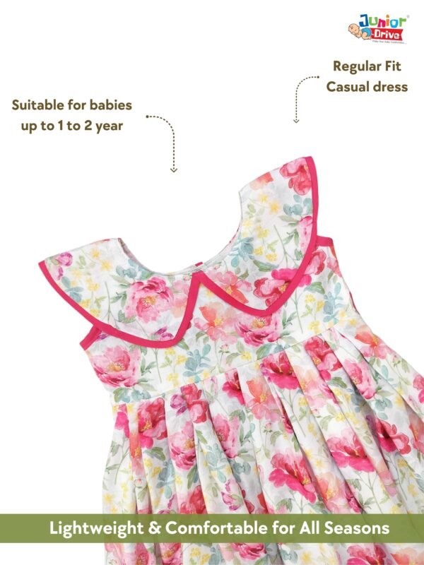 Soft Cotton Knee-Length Casual Dress for Baby Girls - Image 4