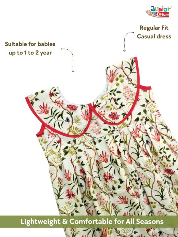 Soft Cotton Knee-Length Casual Dress for Baby Girls - Image 10