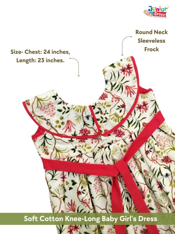 Soft Cotton Knee-Length Casual Dress for Baby Girls - Image 11
