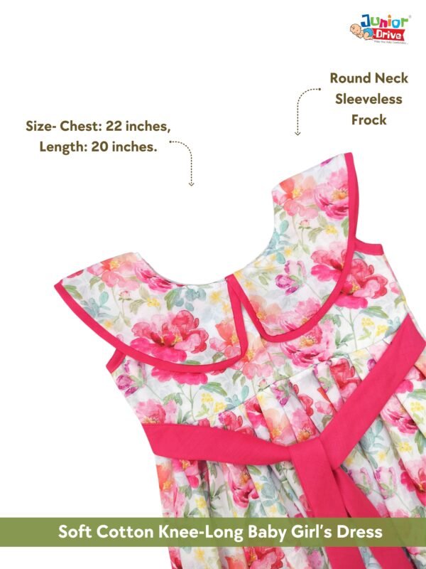 Soft Cotton Knee-Length Casual Dress for Baby Girls - Image 5