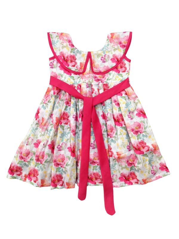 Soft Cotton Knee-Length Casual Dress for Baby Girls - Image 3