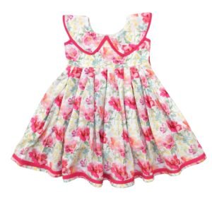Soft Cotton Knee-Length Casual Dress for Baby Girls