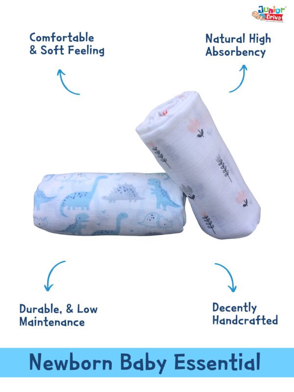 Cotton Muslin Swaddle Blanket – Multi-Purpose. - Image 6