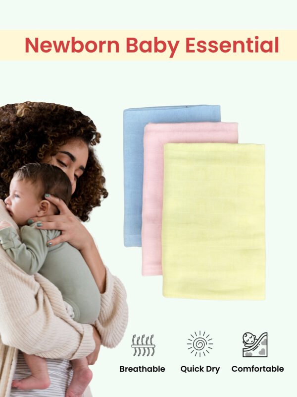 Cotton Muslin Swaddle Blanket – Multi-Purpose. - Image 5