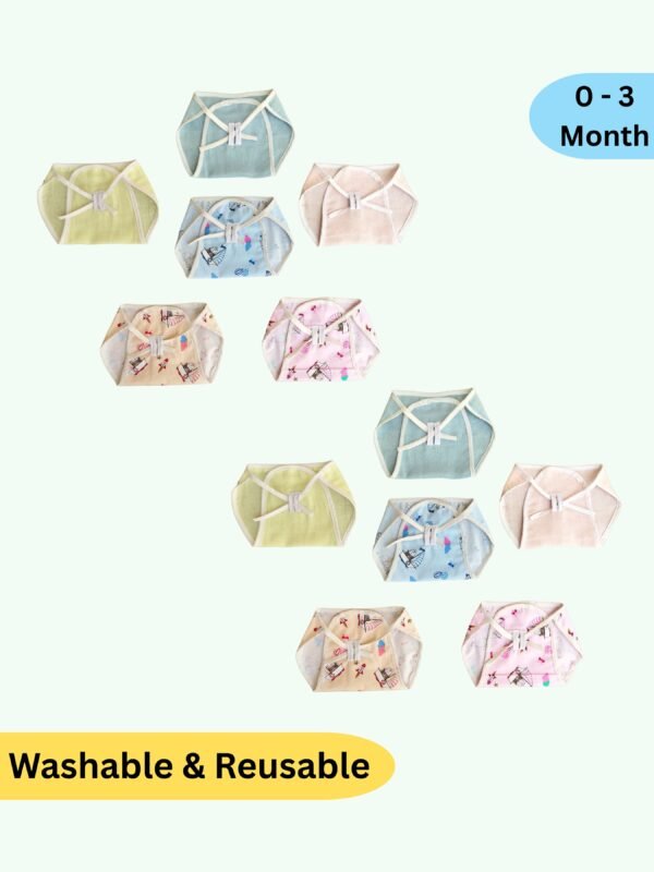 Soft Cotton Langot Set for Newborns - Multicolor, Reusable. - Image 4