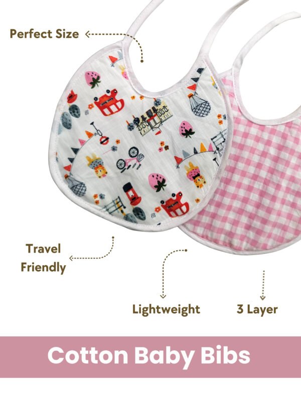 Cotton Baby Bibs – Soft Absorbent Multicolor Set - Image 2