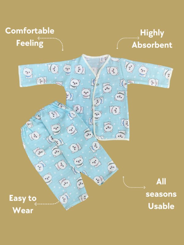 Muslin Cotton Baby Sleepwear Set – ( 6 to 12 Months) - Image 3