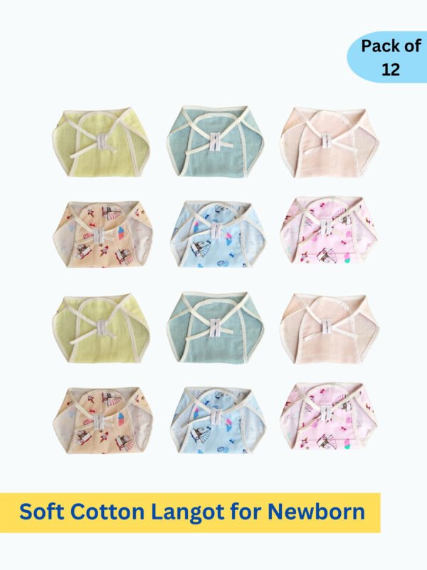 Soft Cotton Langot Set for Newborns - Multicolor, Reusable. - Image 5