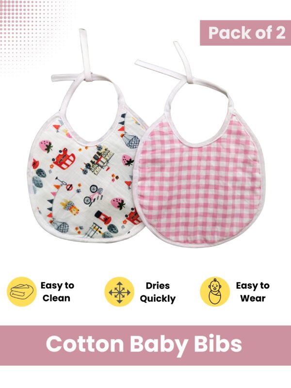 Cotton Baby Bibs – Soft Absorbent Multicolor Set - Image 3