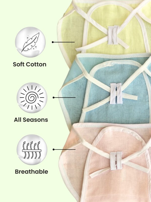 Soft Cotton Langot Set for Newborns - Multicolor, Reusable. - Image 3