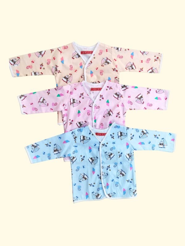 Cotton Baby Shirts Set – Multicolor, Pack of 3 - (6-12 Months)