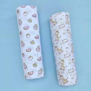 Muslin Baby Swaddle Blanket (0-1 years)- Pack of 2